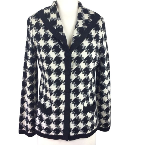Pendleton Sweaters - Pendleton 100% Merino Wool Black/White Cardigan SP